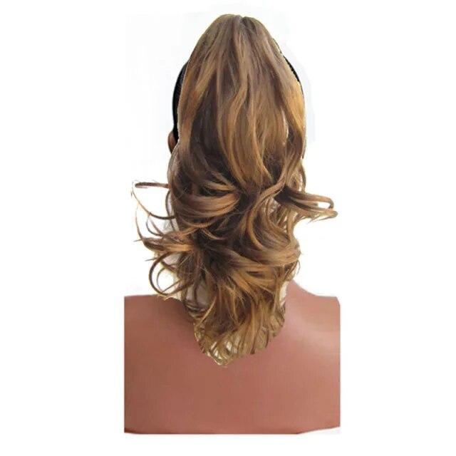 Synthetic Wavy Claw Clip In Hair Extension Pony Tail Heat Resistant Natural Wave False Hairpiece