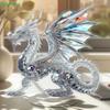 2D Flat Acrylic White Crystal Dragon Statue Studio Display Table Ornament Gift Home Decor