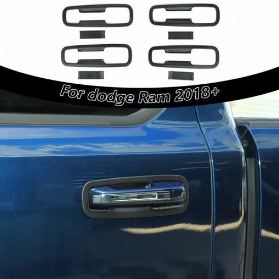 4Pc Plastic Exterior Door Handle Bowl Cover Trim Bezels For Dodge Ram 1500 2018+