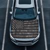 Auto-Haubenabdeckung Design Amerikanische Flagge Auto-Haubenschutz Wasserdicht Universal Automobil Außenzubehör Patriotische Dekorationen für Kompakt
