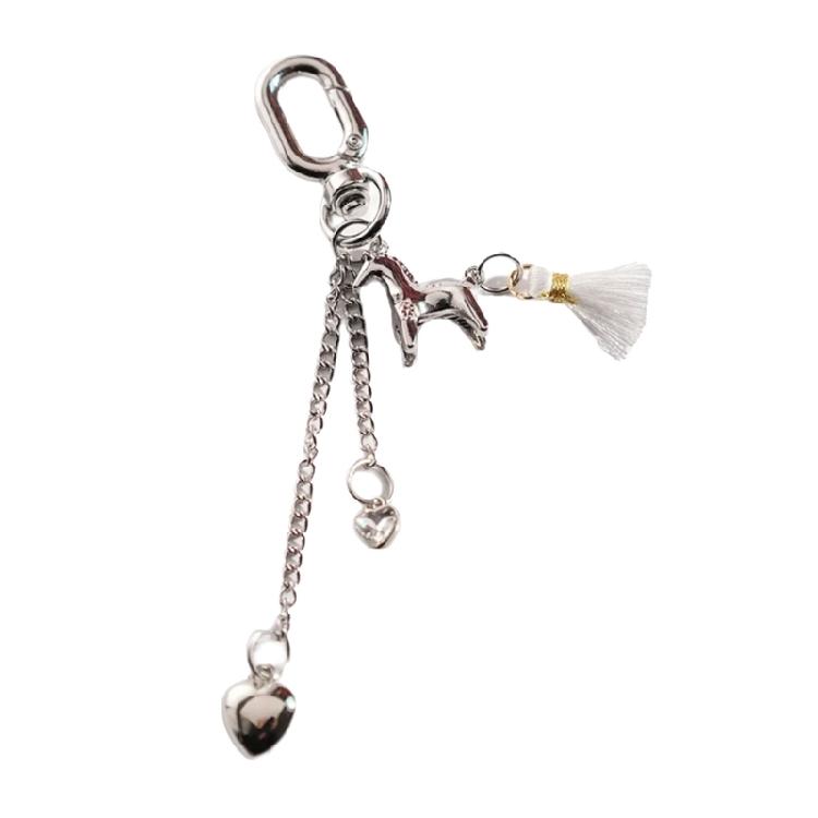 

Lively Horse Love Keychain Fashionable Tassels Metal Accessory for Keys Purses Perfect Romance Present for Him Her