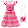 Kids love-Descendants5 Princess Pink Costume Queen Red Print Dress for Girls Halloween Fantasia Clothing Children Carnival Party Suit