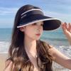New Sunscreen Hat Summer UV Protection Large Brim Sun Hat Headband Empty Top Hat Sun Hat Face Cover Versatile