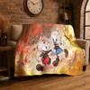 Retro Game Cuphead Mugman Cartoon Flanelldecke, Ultraweiche Warme Plüschdecke für Zuhause Schlafzimmer Bett Sofa Abdeckung Büro Picknick Geschenk