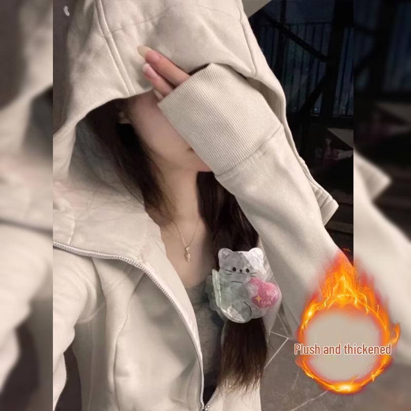 Dámská 2025 Slim Fit bunda s kapucí - Raný podzim, Krátký top korejského stylu obepínající pas