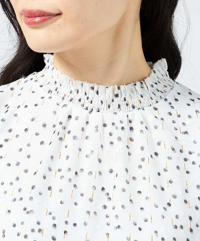 AC by Alpha Cubic Dot Size Medium Women's Lamé T-Shirt, 351603, Navy,