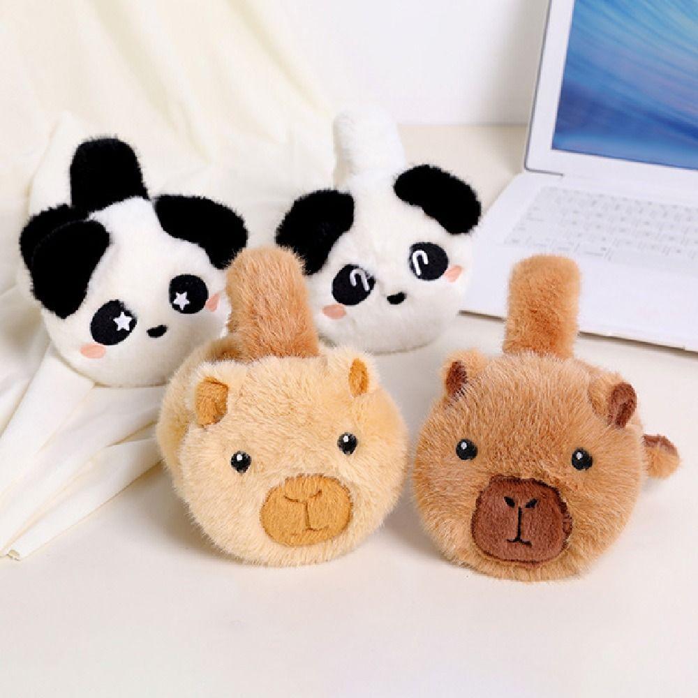 Foldable Capybara Plush Earmuffs Thicken Cute Ear Cover Panda Warm Earflaps Outdoors Activities