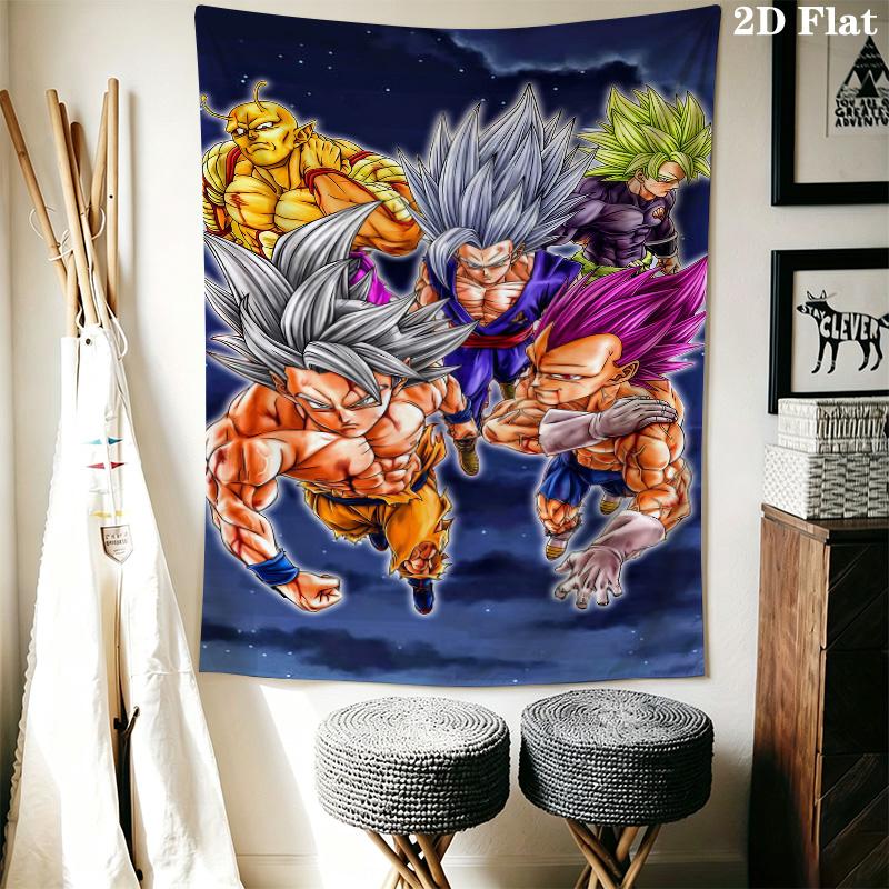 Dragon Ball Z Wall Tapestry Aesthetic Wall Hanging Printed Fabric Blanket Decorative Tapestries For Bedroom Living Room Home Decor