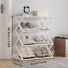 4 Tier Shoe Organizer, Foldable Shoe Rack Space Saving Standing Shoe Storage Organizer for Closet Hallway Entryway Bedroom