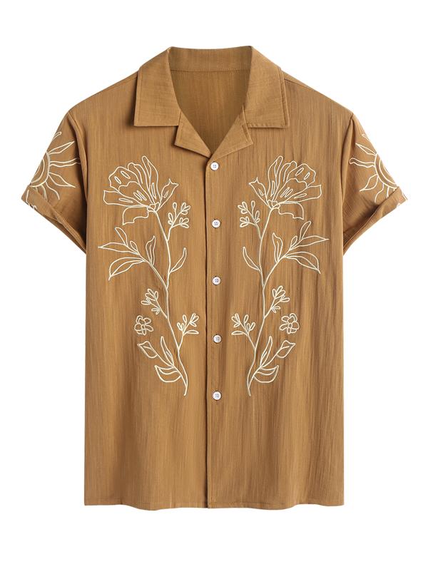 ZAFUL Мужская рубашка для отпуска с короткими рукавами и лацканами — фото 6