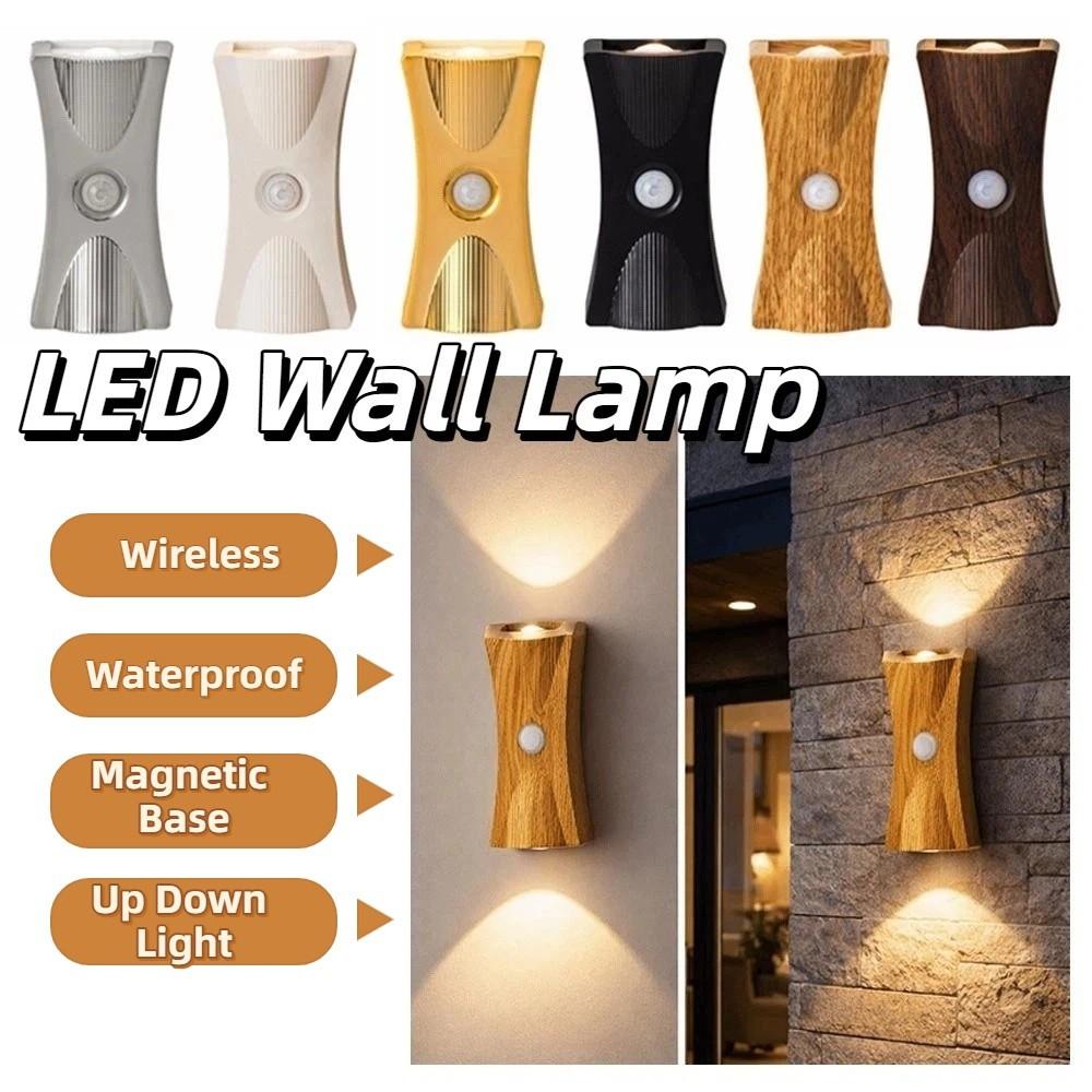 Adjustable Brightness LED Wall Lamp 3 Color Magnetic Base Rechargeable Night Light Waterproof Up Down Light