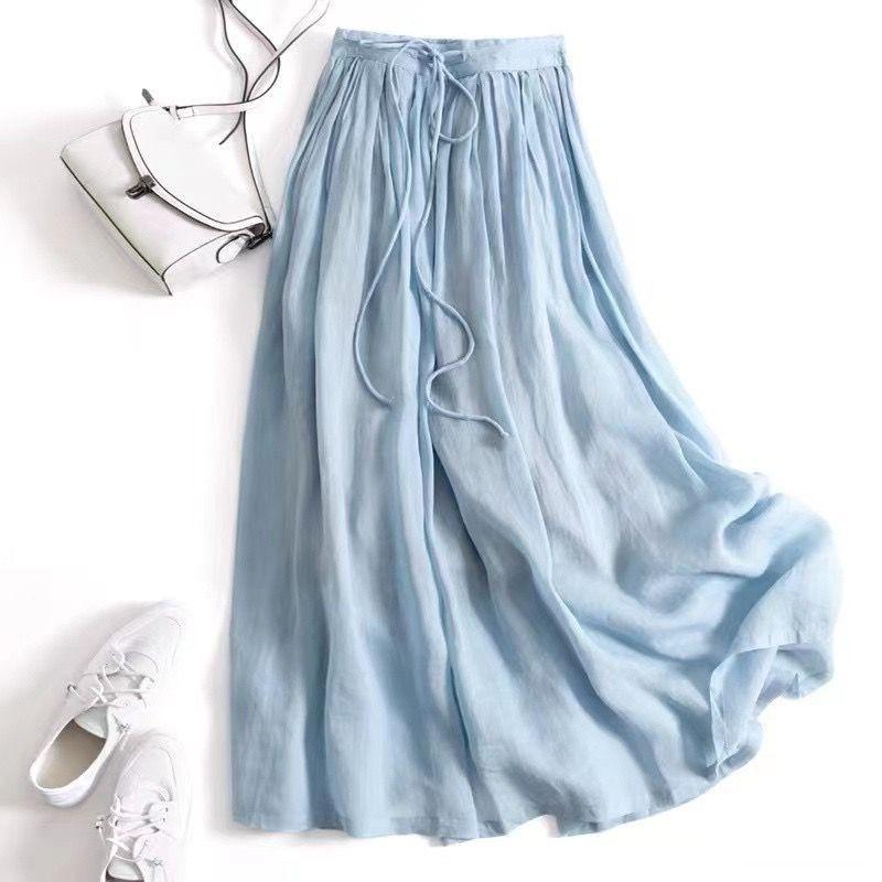 

Summer Draped Mid-Length Halter Skirt 2XL синій