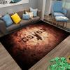 CSGO Themed Rug with Action Silhouette and Distressed Style Suitable for Use As an Anti-slip Game Mat for Living Room and Bedroom Sofas