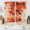 2pc Autumn maple leaf pattern curtains   polyester fabric   machine washable   suitable for bedroom and living room decoration
