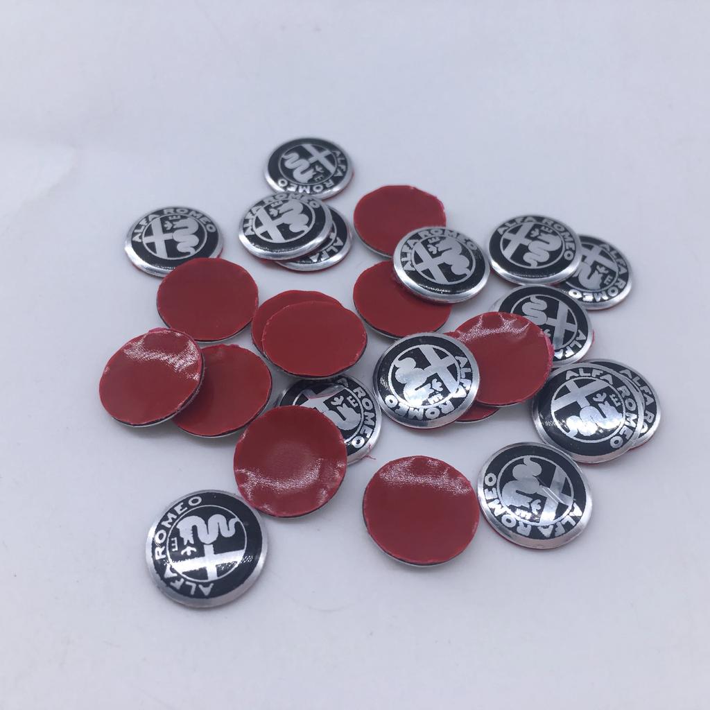 For Alfa Romeo 2026 Hot Sticker 10pcs 11mm 14mm 15mm Car Key new Black green gold red silver clover Emblem Stickers ForAlfa Rome
