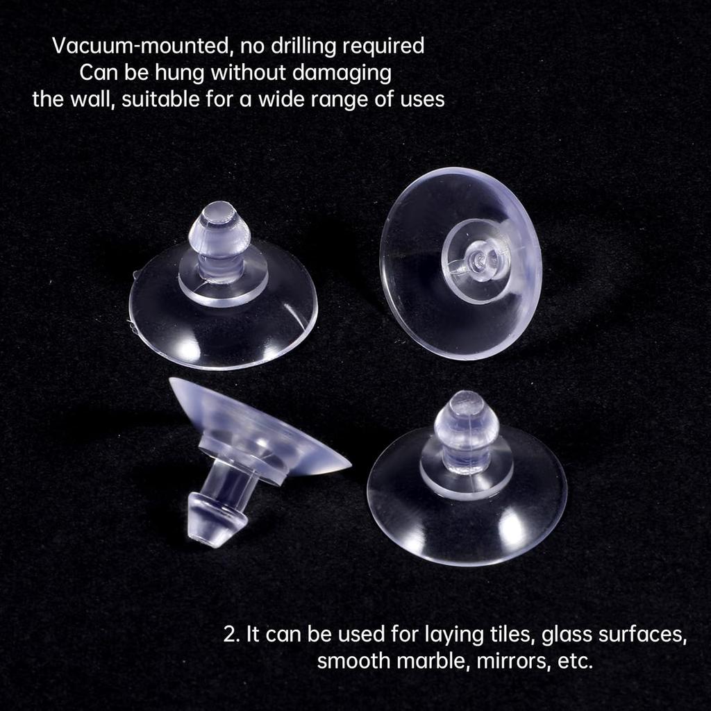 20 Pack Transparent Anti-Collision Suction Cups 20mm/0.8" Sucker Hanger Pads PVC Suctions Cup Without Hooks Clear Plastic Suctions Pads for Glass