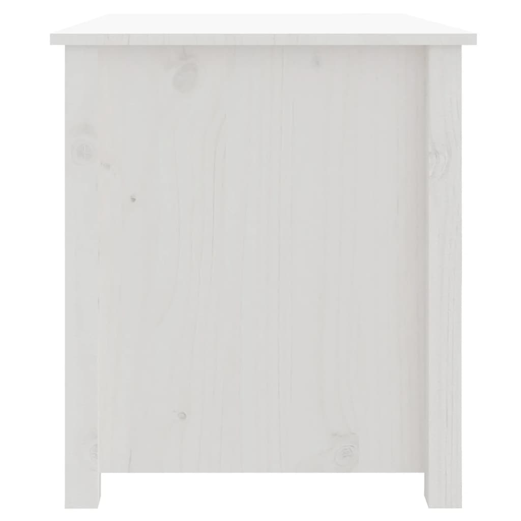 Vidaxl Stolik Kawowy, Biały, 71X49X55 Cm, Lite Drewno Sosnowe