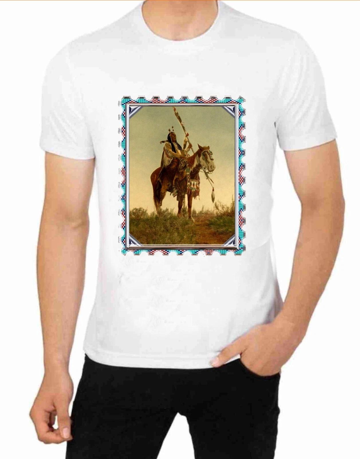 Apsaroke horse Chief Native American Indian Art T-Shirt Art Vintage Print S