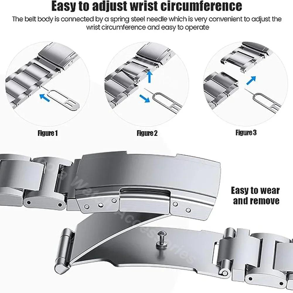 Titanium Luxury Strap for Samsung Galaxy Watch Ultra 47mm ULTRA Band for samsung galaxy 47 No Gaps Link Bracelet Metal Watchband