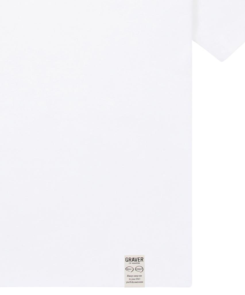 GRAVER [Unisex] Yellow Sealing Small Drawing Smile Short Sleeve T-Shirt_White