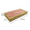 Velvet Square Ring Tray With Bamboo Wood Base 2 Slots Ring And Accessory Display Stand Earrings Jewelry Storage Rack 14.5*7CM