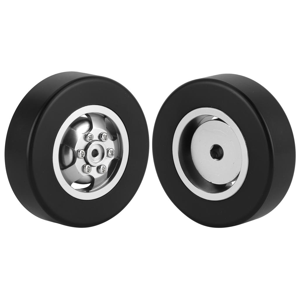2pcs Aluminum Alloy Drift Tire RC Car Parts Accessories Fit for WPL D12 RC Truck 54mmSilver