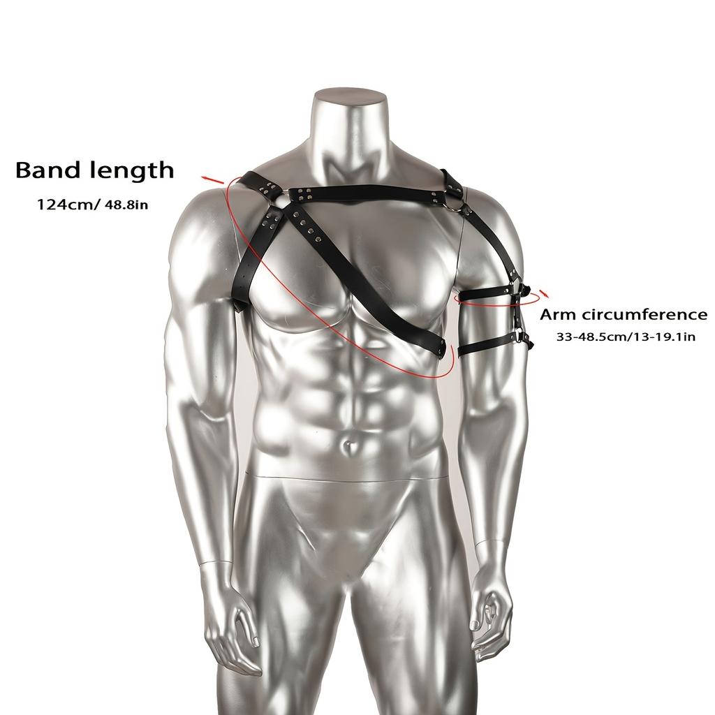 Men's Leather Chest Harness fashion PU Leather Cage Chest Harness belt Rave Outfit