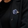1PC Wedding Bridegroom Brooch Cloth Collar Brooch Alloy Lapel Pins Rose Flower Accessories Suit