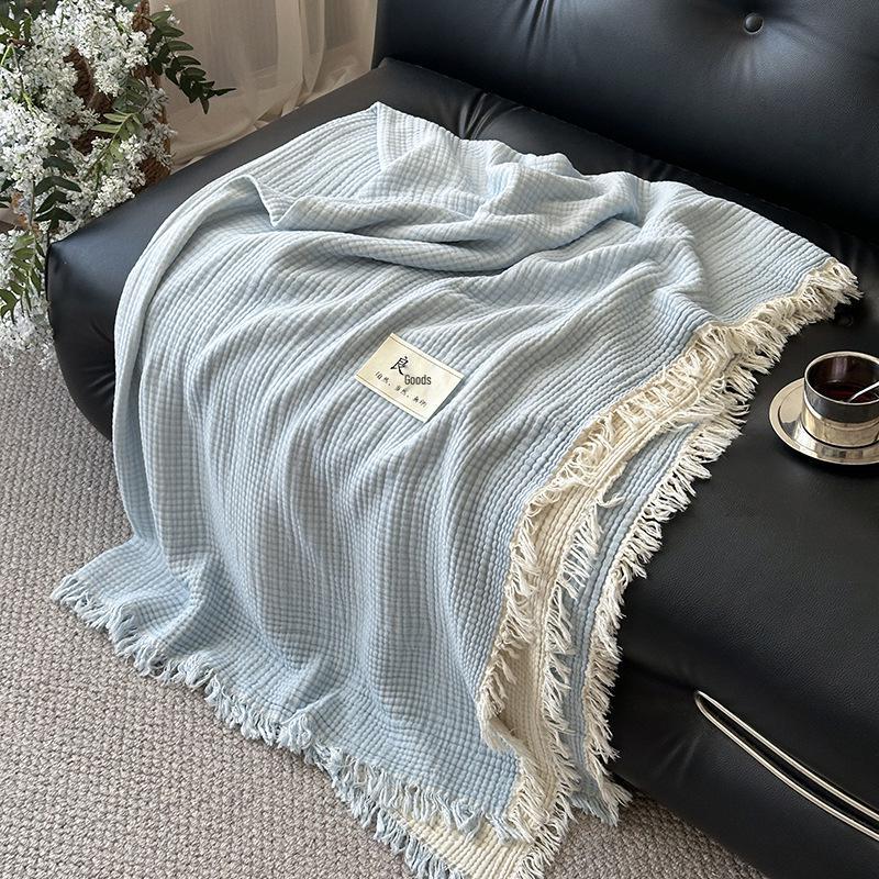 A-Class All-Cotton Gauze Summer Quilt & Blanket for Airplane, Sofa, or Office Nap