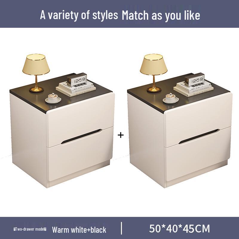 Luxury Nordic Bedside Table with Multi-Layer Shelves and Storage Drawers