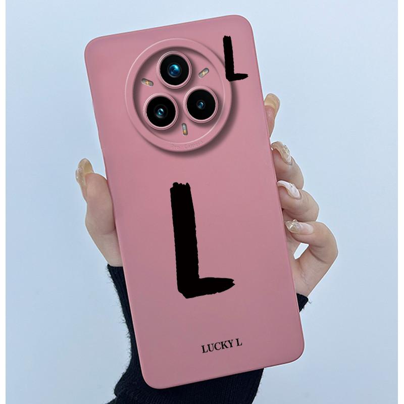 For Realme 14 Pro 14Pro+ 5G Cover Case Lucky Initial Letter Couple Silicone Soft Phone Bumper for Realme14 Pro Plus 2025 Casing