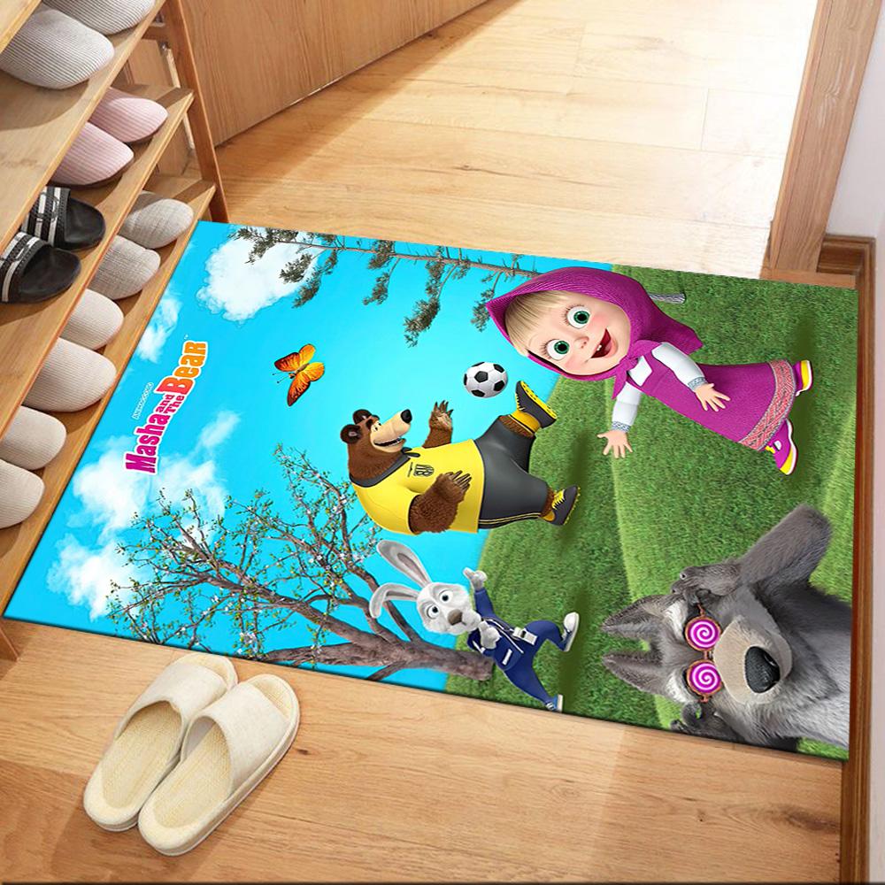 Masha Bear Carpet Suitable for Study Room Entryway Balcony Playrooms Anti-slip Rug Decorate Offices Best for Christmas