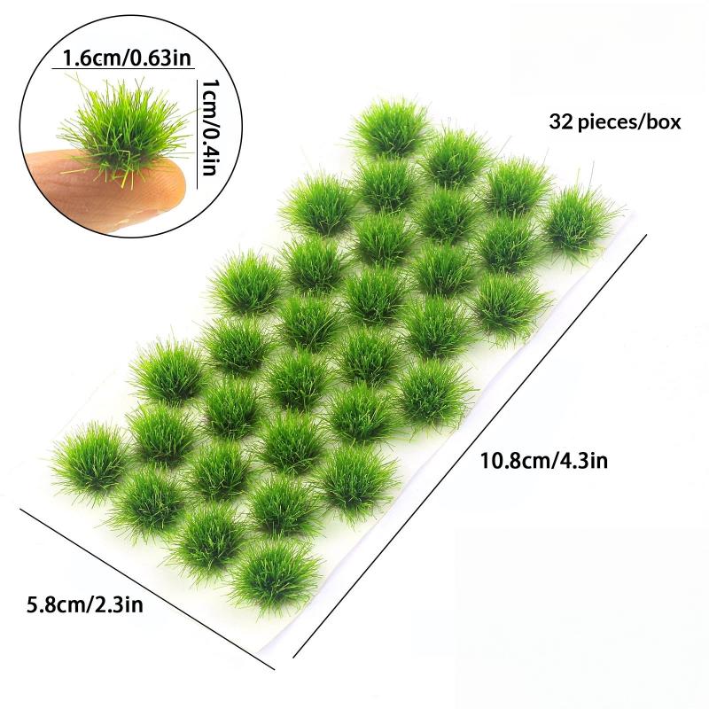 32/60Pcs Resin Static Scenery Ornament Static Grass Tuft Model Grass Tufts Terrain Model Kit Fake Moss Grass For Train Lands