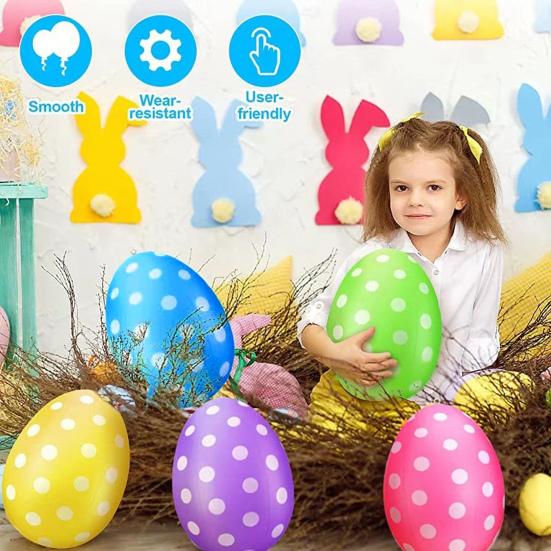 19" oppblåsbare påskeeggdekorasjoner Kjempepåskeeggpynt Fargerike egg Utendørs hagedekor for stue Kontor hage plen