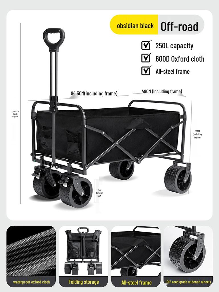 Manufacturer's Foldable Outdoor Camping Cart: Large Picnic Trailer and Children's Lying Cart