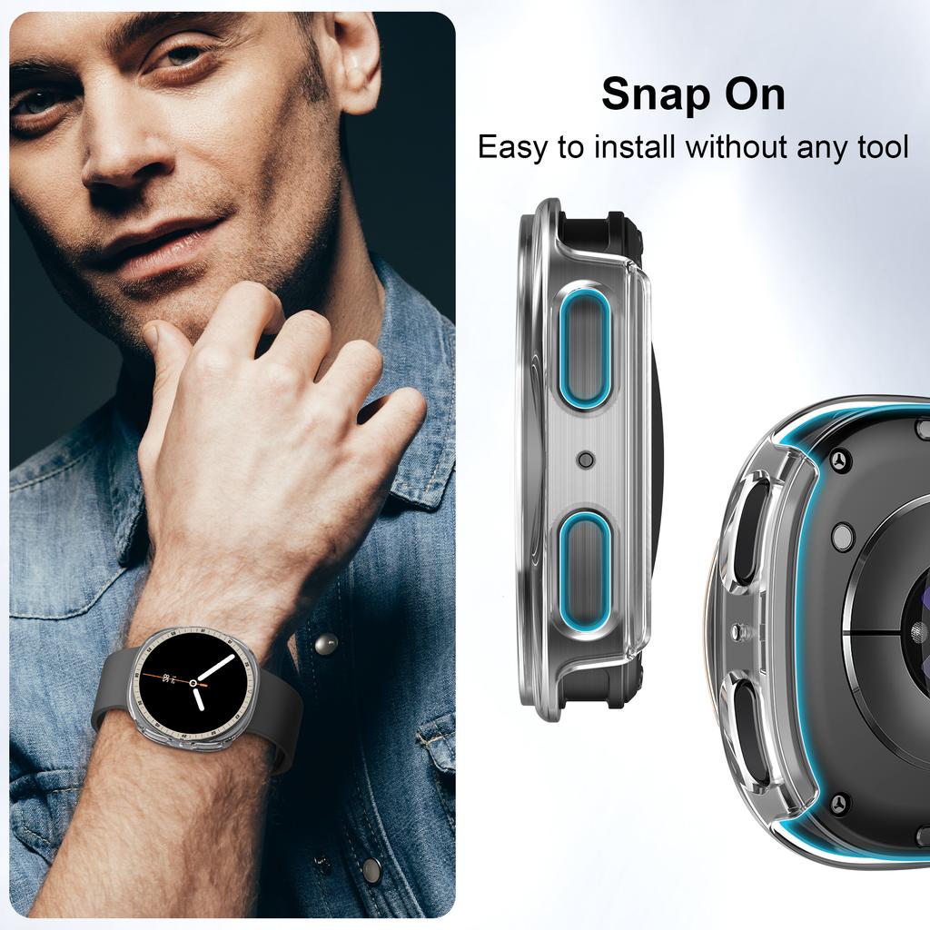 Metal scale+PC Case For Samsung galaxy watch 8 44mm 40mm Accessories Hollow Protective Bumper shell For galaxy watch 8 cover 44