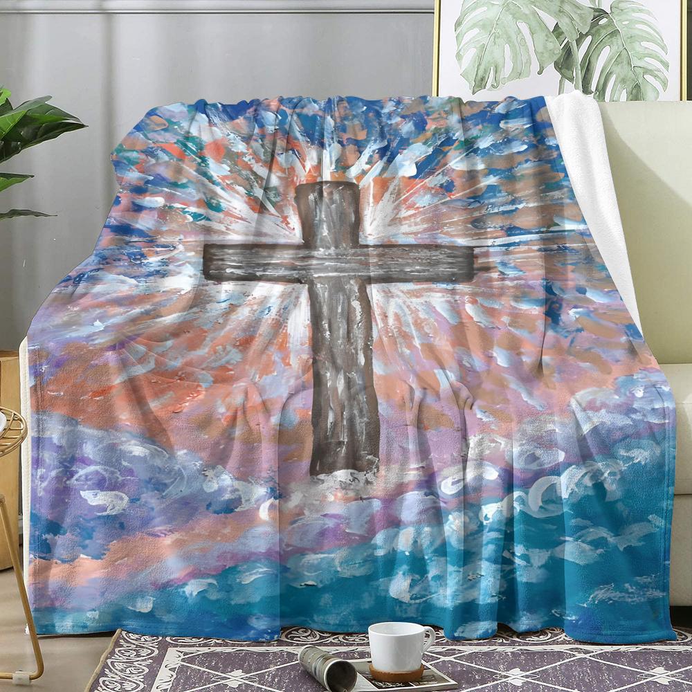 GUOYU Blanket Happy Easter Throw Soft Flannel Throw Summer Blanket Lightweight Cozy Nap Blanket for Sofa Bed Travel