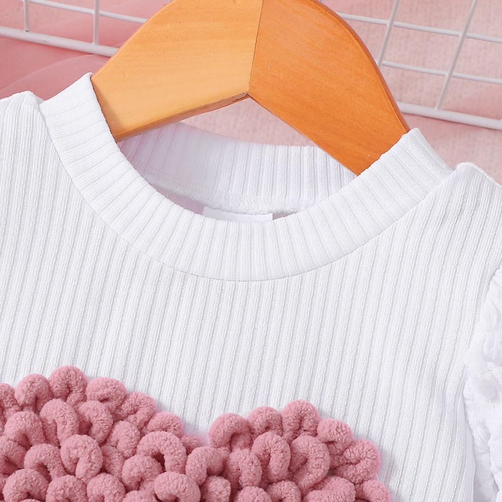 Alphabet Print Baby Romper Set - Bow Pants Two-Piece Outfit