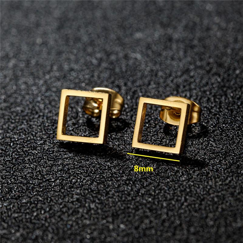 Stainless Steel Geometric Stud Earrings for Women Minimalist Circle Triangle Star Ear Studs Horseshoe U Shaped Earings oorbellen