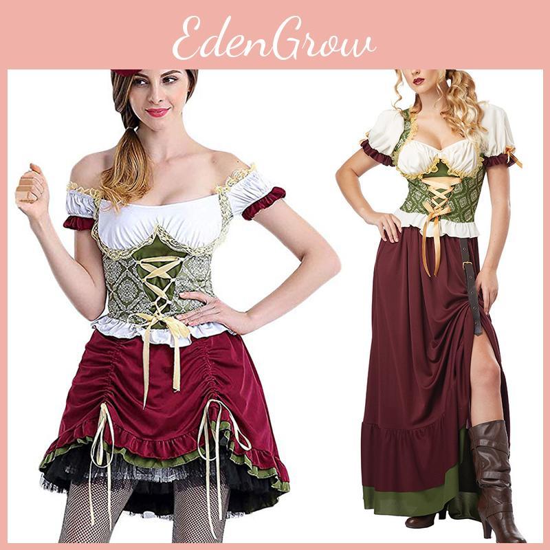 Damen Oktoberfest Cosplay Kostüm mit dehnbarer Rundhalsbluse