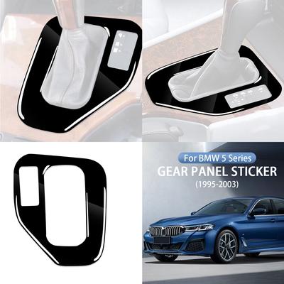 For BMW 5 Series E39 1995-2003 Piano Black Gear Shift Panel Trim Cover Car Interior Retrofitting Accessories Decoration Sticker