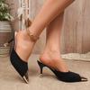 European and American Comfortable New Sexy Pointed Head Stiletto High Heels Cool Slippers Temperament Bag Head Half Slippers