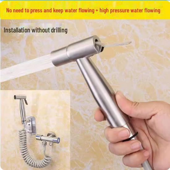 304 Sada bidetových postřikovačů z nerezové oceli - stříkací pistole na toaletu, sprchový posilovač, tryska splachovače vody.