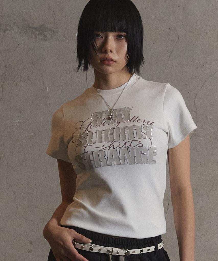 Garter Gallery 3S Script Crop T-Shirts_White