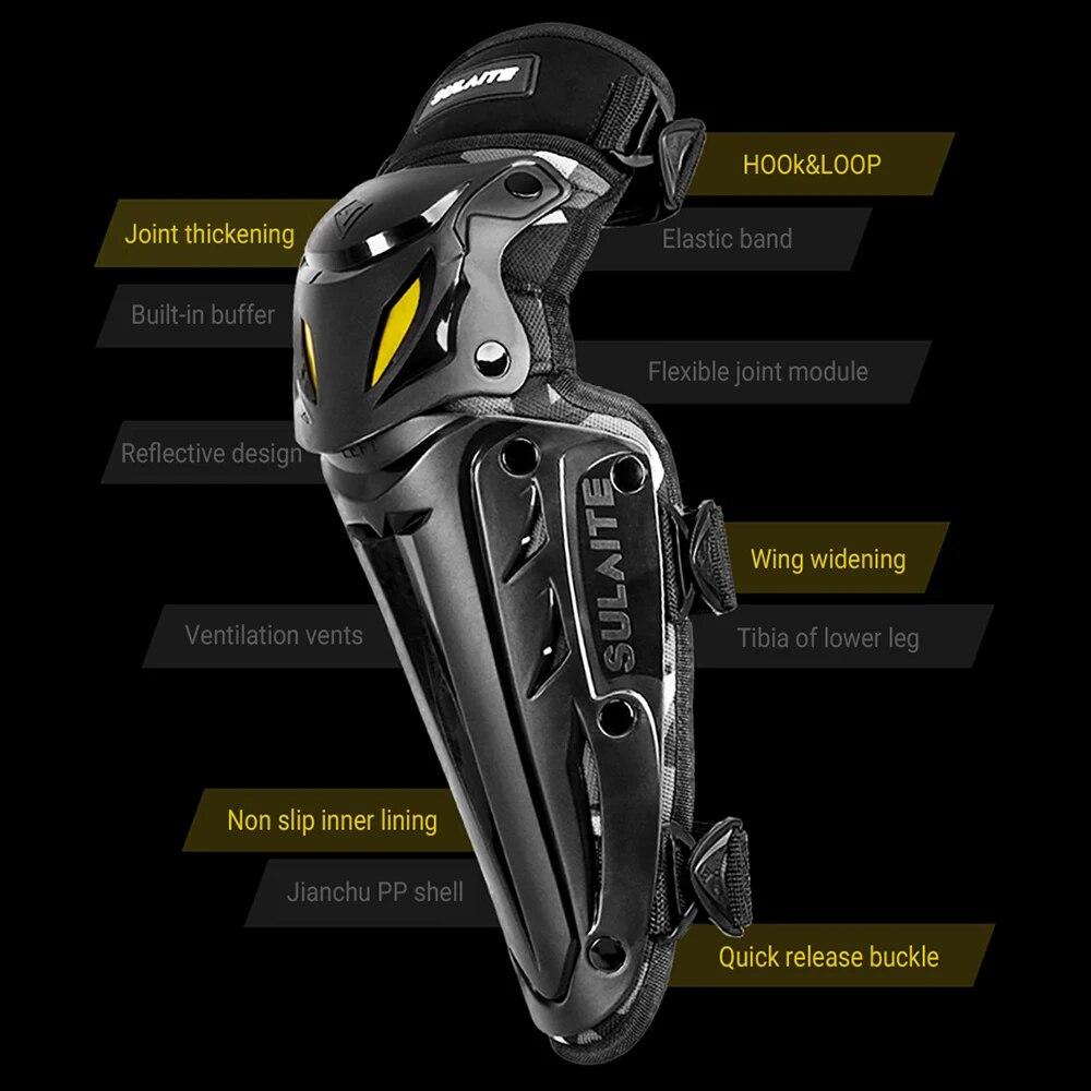 Rodilleras protectoras para motocicleta, equipo de protección para rodillas y codos, para deportes al aire libre y motocross, para las cuatro estaciones, ventiladas.