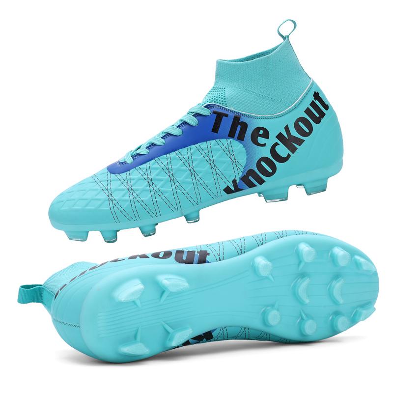 31-48unisex Football Boots High-gang AG Long Nail Male/female High-elastic Socks Training Art Grassland Children's Football Boots
