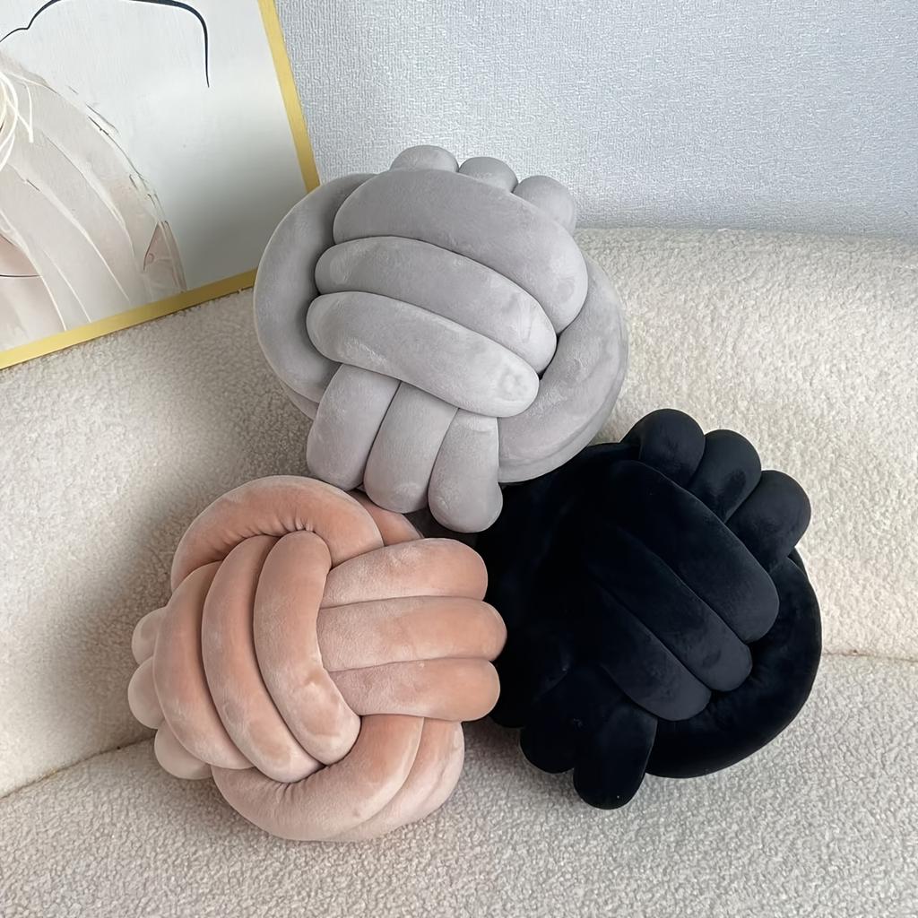 1pc 22cm/8.66inch Knot Pillow Ball Shaped Decorative Throw Cushion for Living Room Bed Sofa Handwoven Pillow