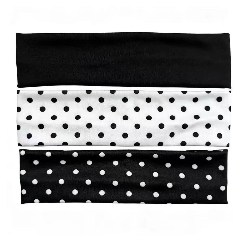 Polka Dot Floral Elastic Sports Headbands: Fashionable Japanese, Korean, European & American Hair Accessories