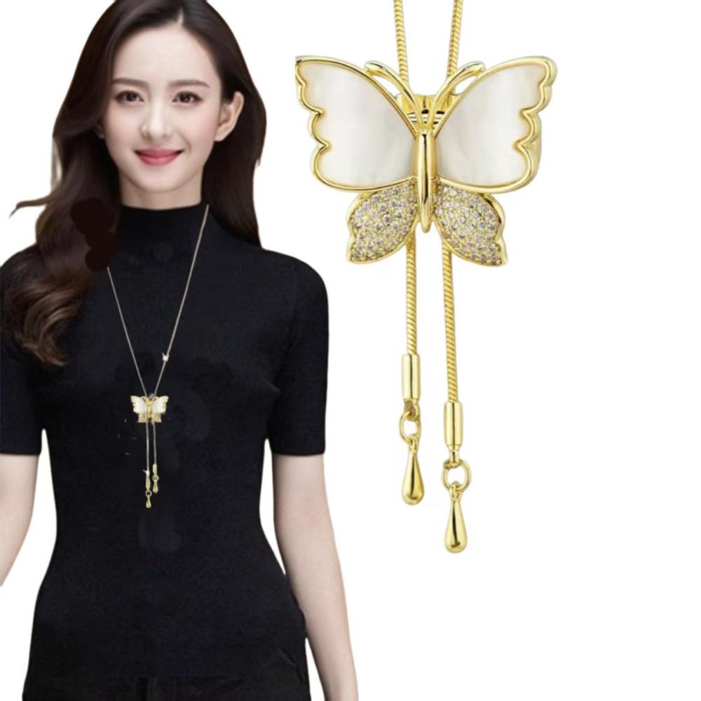 Sweater Chain Long Necklace Light Luxury High Sense Versatile Fringed Jewelry Accessories Pendant