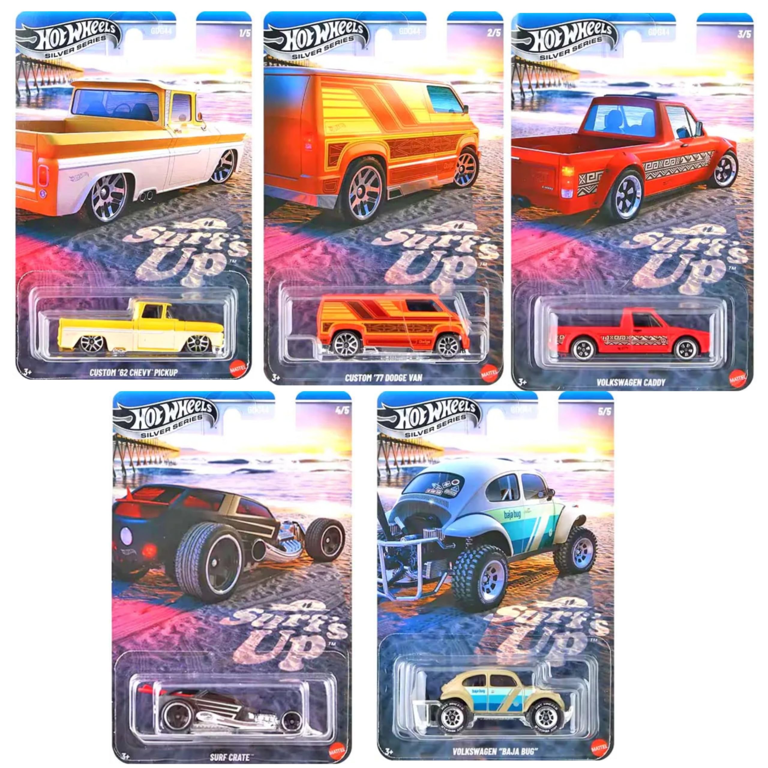 

987M-GDG44 Hot Wheels Theme Автомобильный набор - Surf s Up Vehicle Toy Mini Car 5 Cars Complete Set [Выпуск запланирован на 510]